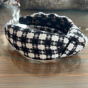 La Bella White Black Gingham Headband Lele